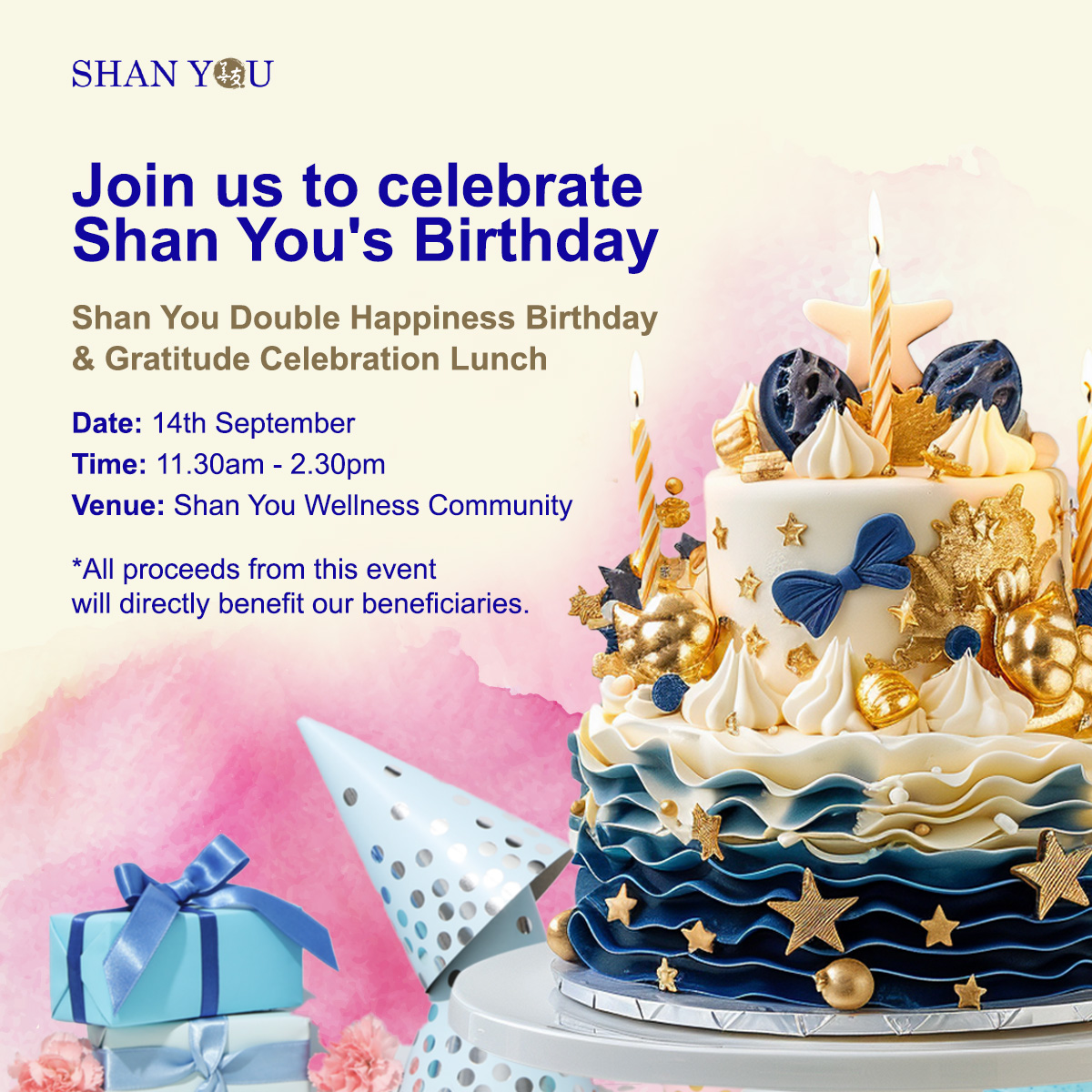 Shan You’s Double Happiness Birthday and Gratitude Celebration (14th September)